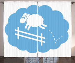 Counting Sheep Cloud Jumping Curtain