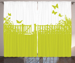 Garden Lawn and Gate Rural Curtain