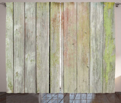 Old Rural Grungy Wooden Fence Curtain