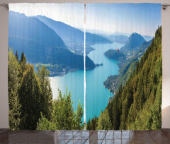 Aerial Annecy Lake Pine Curtain