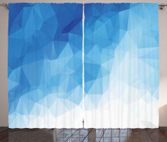 Abstract Polygonal Ombre Art Curtain