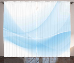 Flowing Wavy Effect Print Curtain