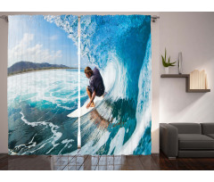 Coastal Surfing on Waves Curtain