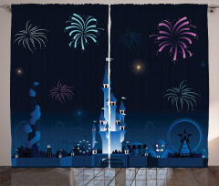 Children Park Firework Castle Curtain