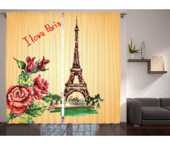 Love in Paris Eiffel Curtain