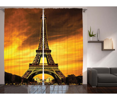 Paris Love Sunrise Curtain