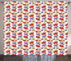 Vivid Flowers Art Curtain