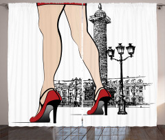 Woman Legs Paris Vendome Curtain