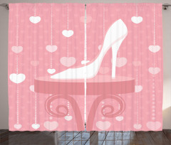 Classy Female Shoe Heart Curtain