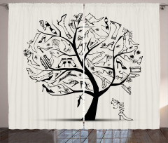 Tree of Shoes Fashion Curtain