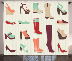 Flat and High Heel Shoes Curtain