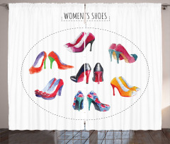 Watercolor Shoe Pairs Curtain