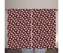 Pastel Shabby Blossom Love Curtain