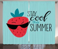 Funny Strawberry Summer Curtain