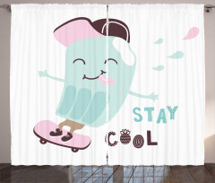 Funny Skateboard Popsicle Curtain