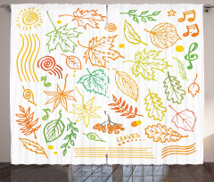 Autumn Sun Simplistic Notes Curtain