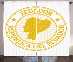 Retro Republica Del Ecuador Curtain