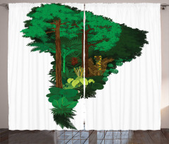 Botanic Continent Map Curtain