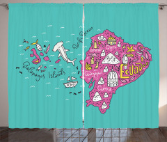 Doodle Map Main Curtain