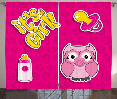 Girl Baby Owl Bottle Curtain