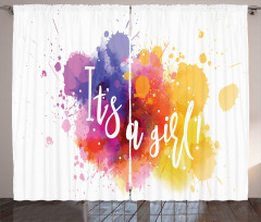 Paint Drops Baby Girl Curtain