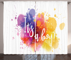 Baby Boy Paint Stains Curtain