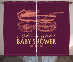 Retro Stroller Girl Curtain