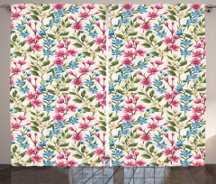 Blooming Flowers Bouquet Curtain
