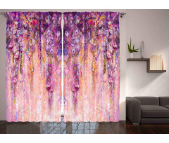 Watercolor Wisteria Blooms Curtain