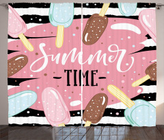 Summer Time Ice Cream Sticks Curtain