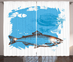 Fish and Fresh Meat Sketch Curtain