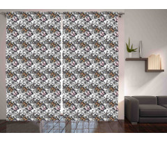 Monarch Butterfly Retro Curtain