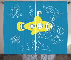 Kids Cartoon Underwater Curtain