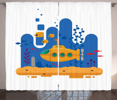 Periscope Fish and Reefs Curtain