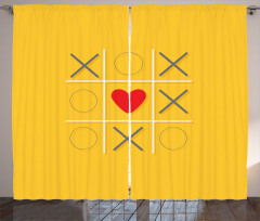 Tic Tac Toe Inspired Love Win Curtain