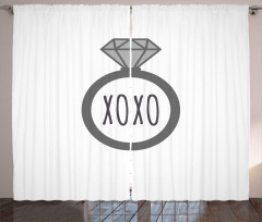 Wedding Ring Proposal Kisses Curtain