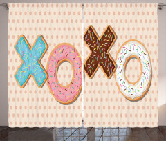 Delicious Donuts Polka Dots Curtain