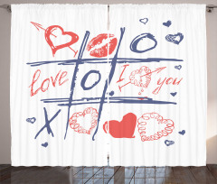 Hearts Lips and I Love You Curtain