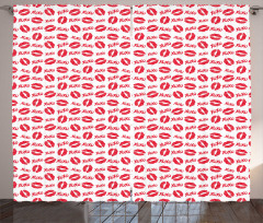 Lipstick Kiss Acronym Pattern Curtain