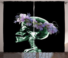 Xray Skeleton with Wreath Curtain