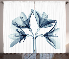 Xray Amaryllis Flowers Deco Curtain