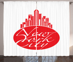 New York City Apple Emblem Look Curtain