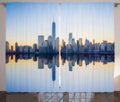 Manhattan Skyline Reflection Curtain