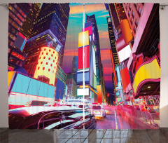 Colorful Night Times Square Curtain