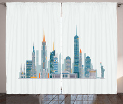 Megacity New York Illustration Curtain