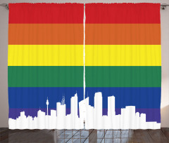 Sydney Buildings Rainbow Flag Curtain