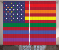 Gay Concept American Flag Curtain