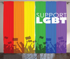 Support LGBT Celebration Flag Curtain