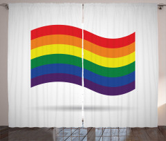 Waving Gay Flag Illustration Curtain