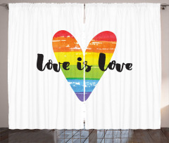 Love is Love Rainbow Heart Curtain